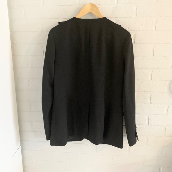 Vintage Y2K Women’s Blazer Ruffled Satin trims Goth Statement Dark Romantic Sz 8 - Picture 10 of 14